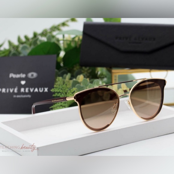 PRIVÉ REVAUX POLARIZED SUNGLASSES THE POSH CHAMPAIGN GOLD & ROSE. New